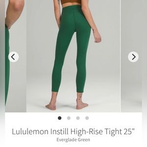 Lululemon Instill Leggings - Everglade Green - 10